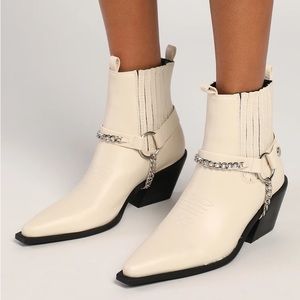 Ellison Bone Western Ankle Boots
